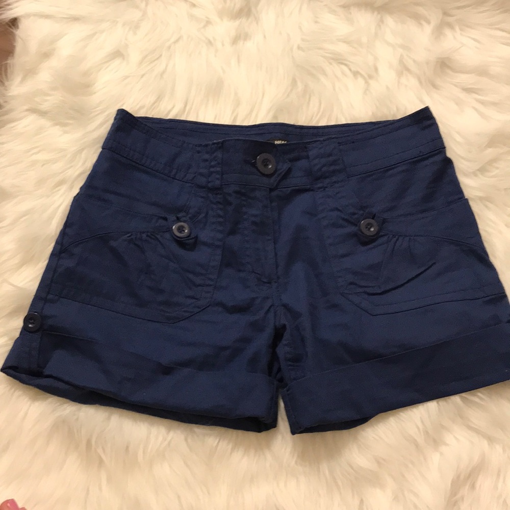 EUC H&M adjustable length blue shorts size 8